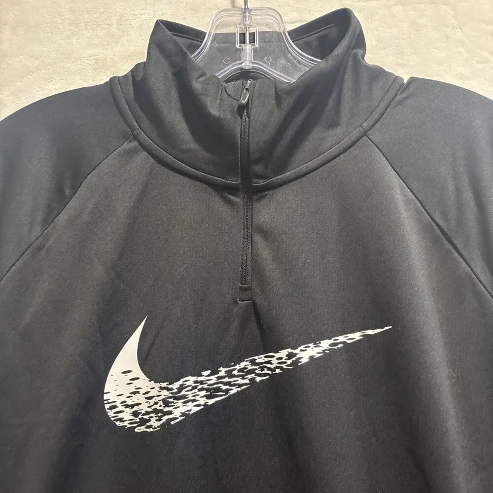 Nike Running Dri-Fit Swoosh 1/4 Zip Top Women’s Size Medium Black NWT Activewear